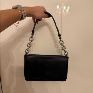 Black Faux Leather Handbag